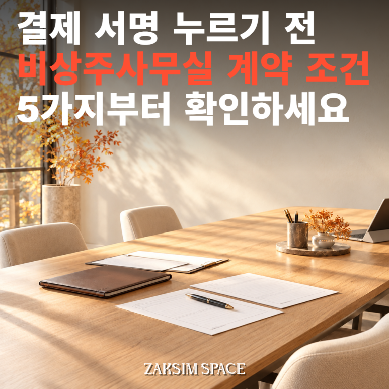 비상주사무실 계약 전 가격보다 먼저 확인해야 할 5가지